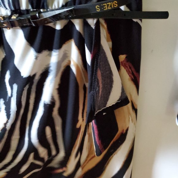 A Luxology Women's Dress Animal Print Career Evening Old Money Belted  S - Picture 6 of 12